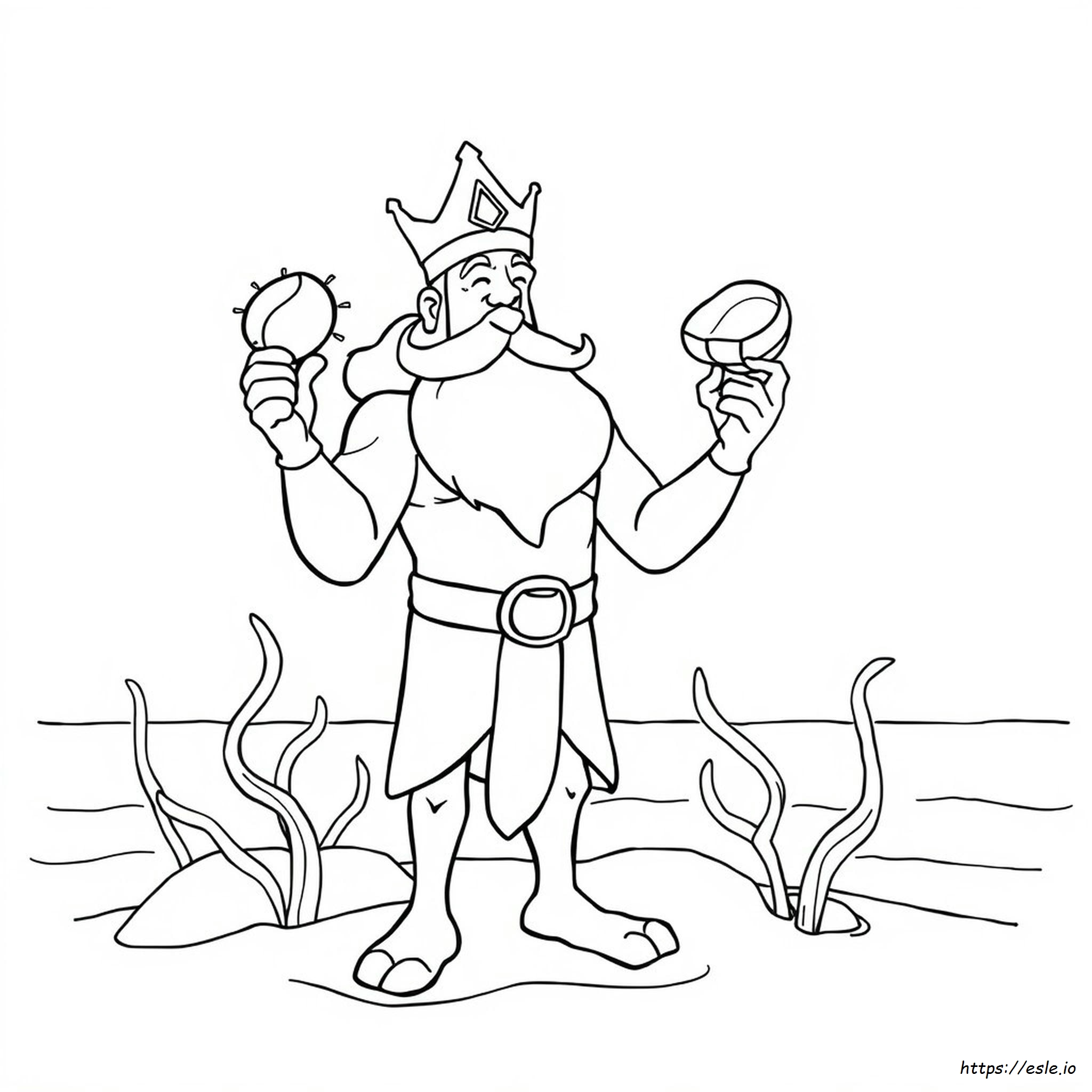 King Triton Coloring Page - Free Printable Sea King for Kids