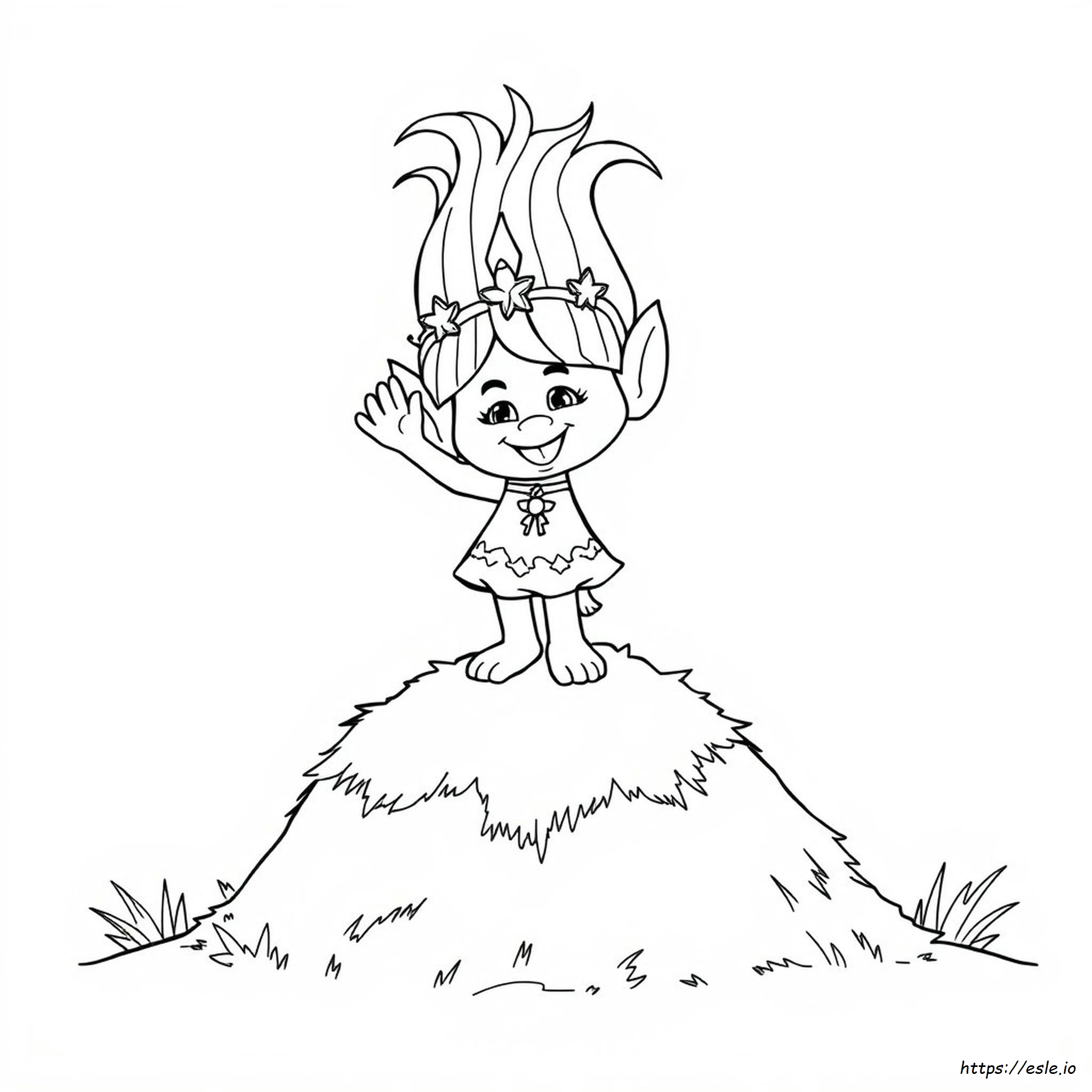 Princess Poppy Trolls Coloring Page