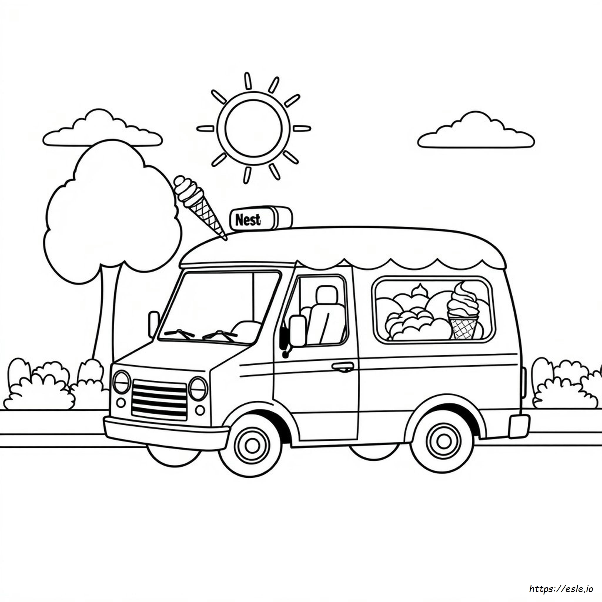 Ice Cream Van Colouring Pages