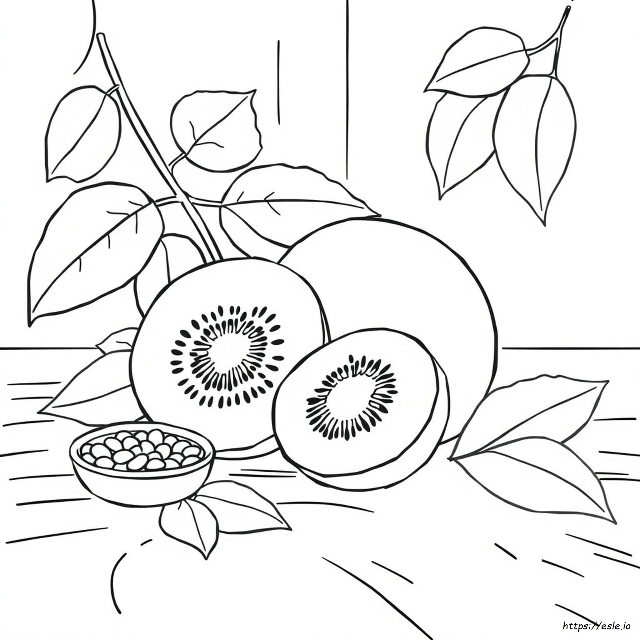 Kiwi Fruit Coloring Pages for Kids