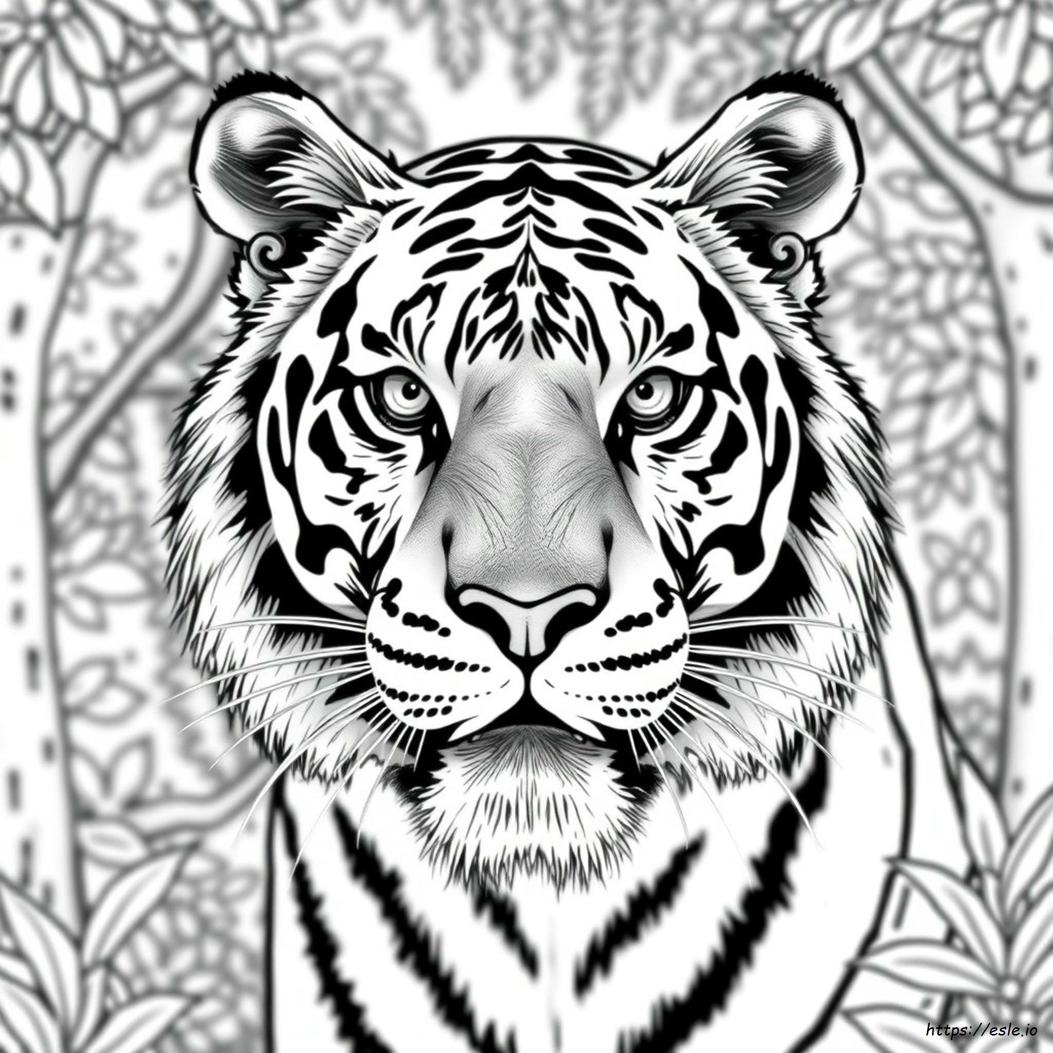 Realistic Tiger Face Coloring Page - Free PDF Print
