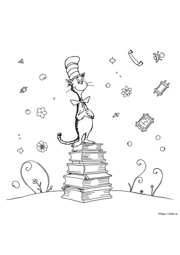 Il Gatto Col Cappello: Disegni Da Colorare E Stampare