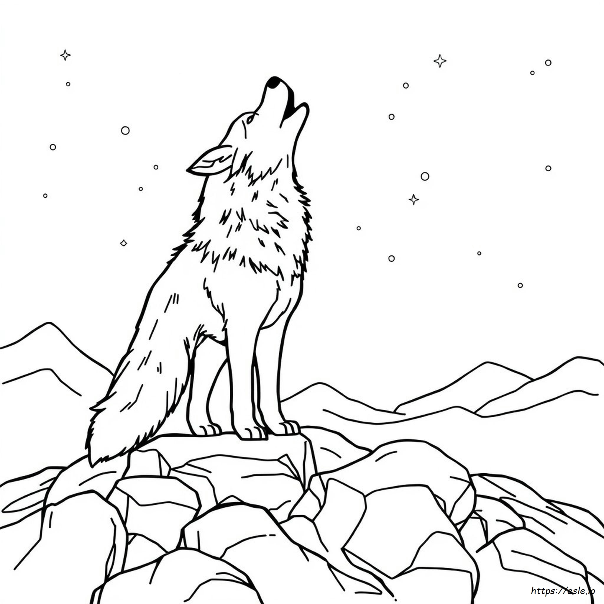 Wolf Heulend Realistische Wolf Ausmalbilder