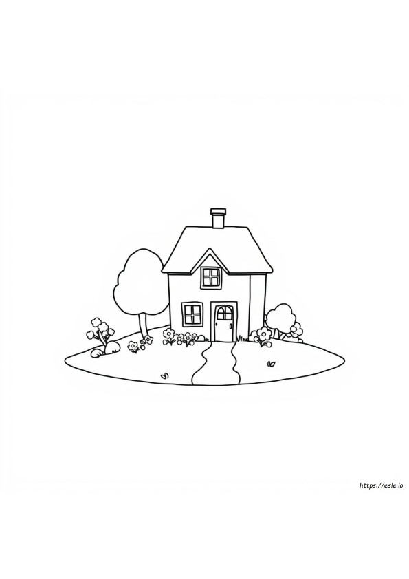 Free Coloring Page Of A House