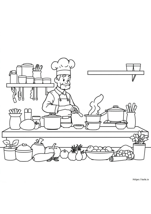 Chef Para Colorear