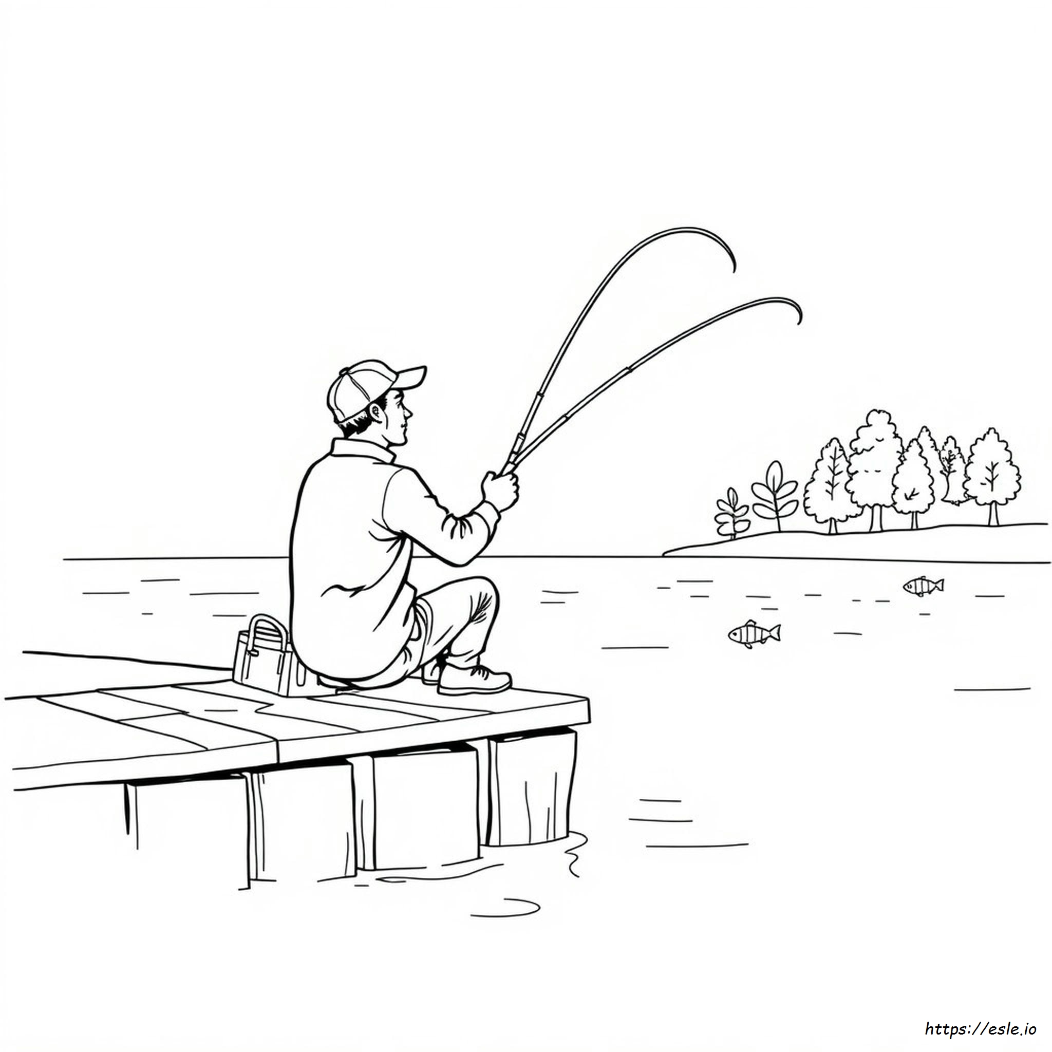 Man Fishing Coloring Pages