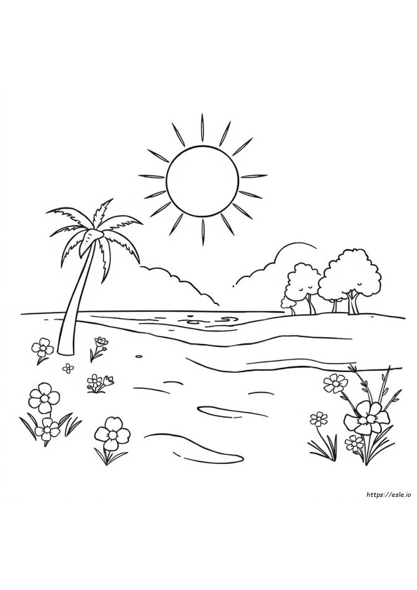 Summer Day Coloring Page