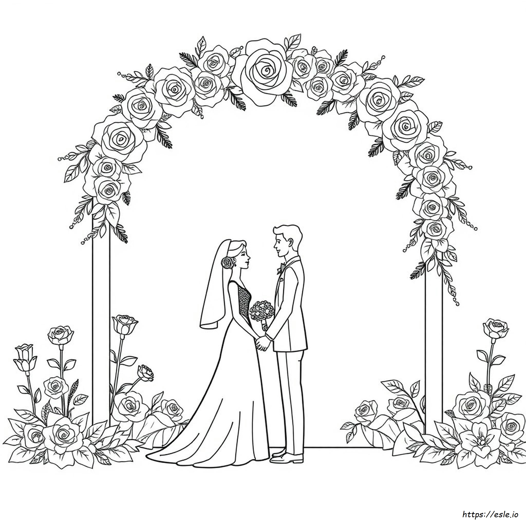 June Wedding Coloring Page - Free Printable
