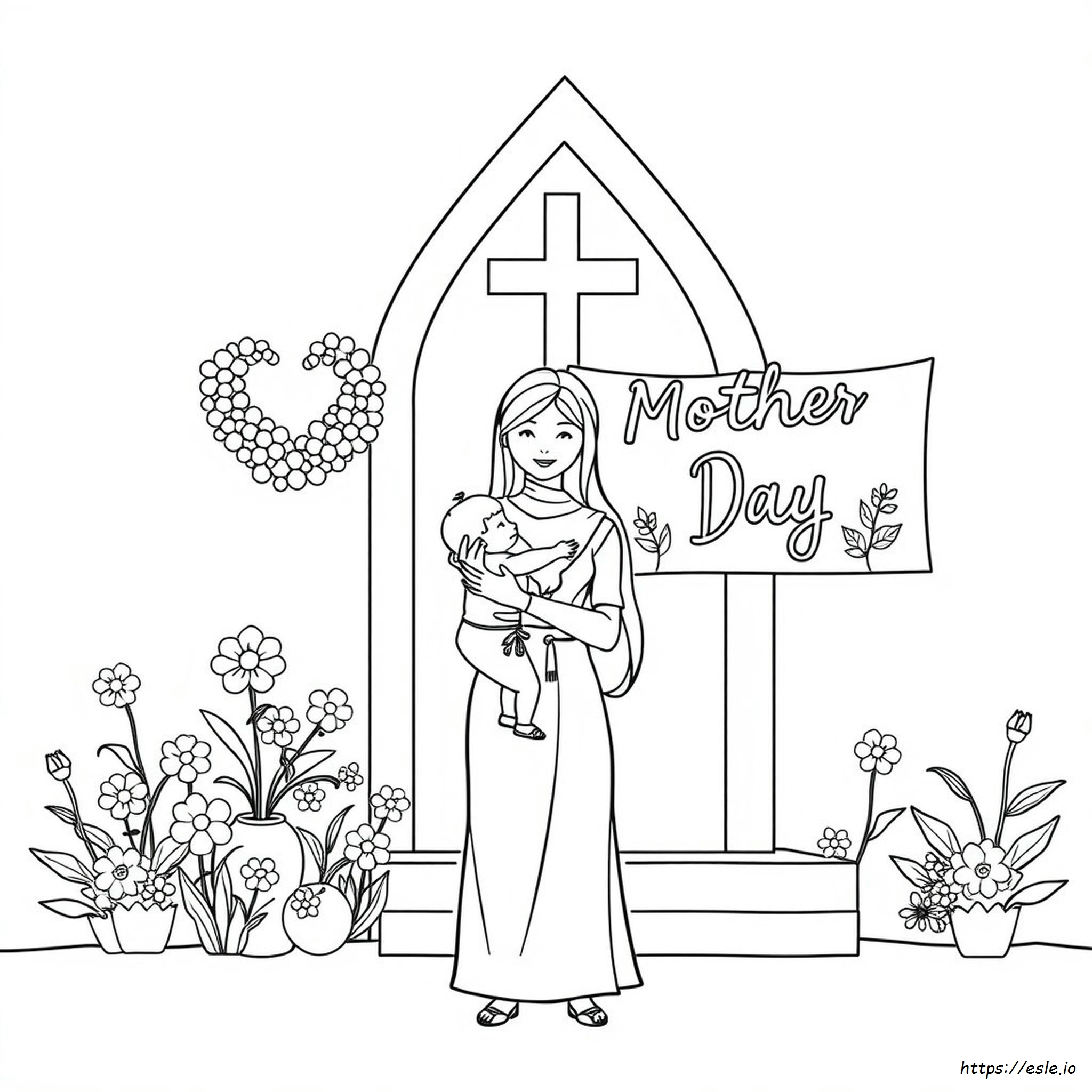 Mothers Day Coloring Pages For Church - Free Printable Page