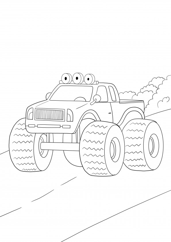 The favorite coloring sheet of a monster truck free to print or download