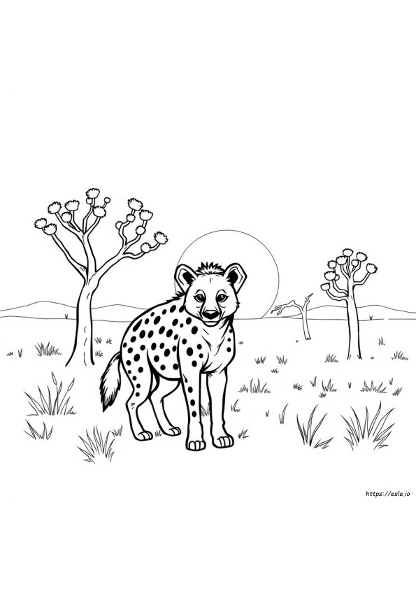 Gambar Mewarnai Hyena