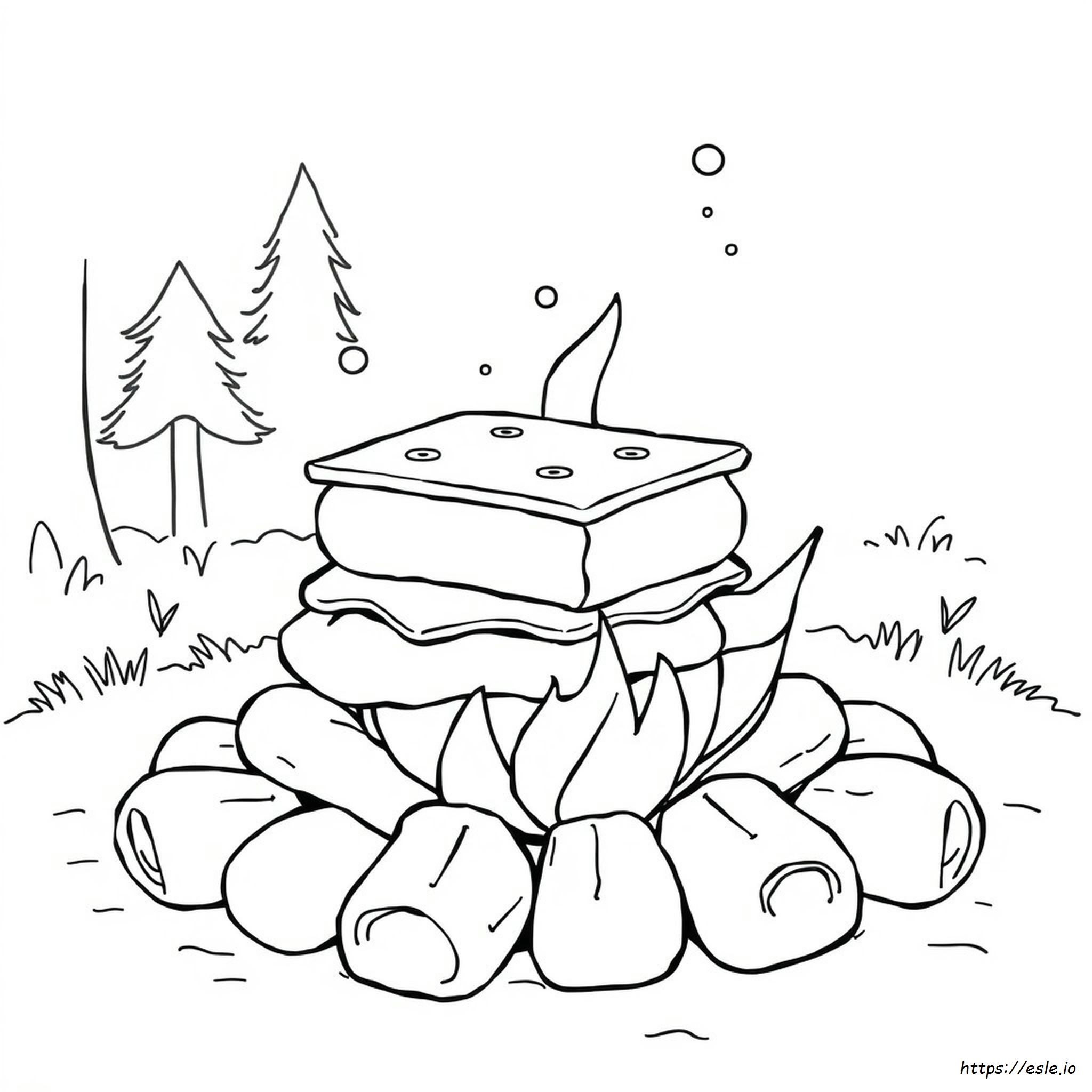 Smores Coloring Pages - Free Printable S'mores Coloring Sheet