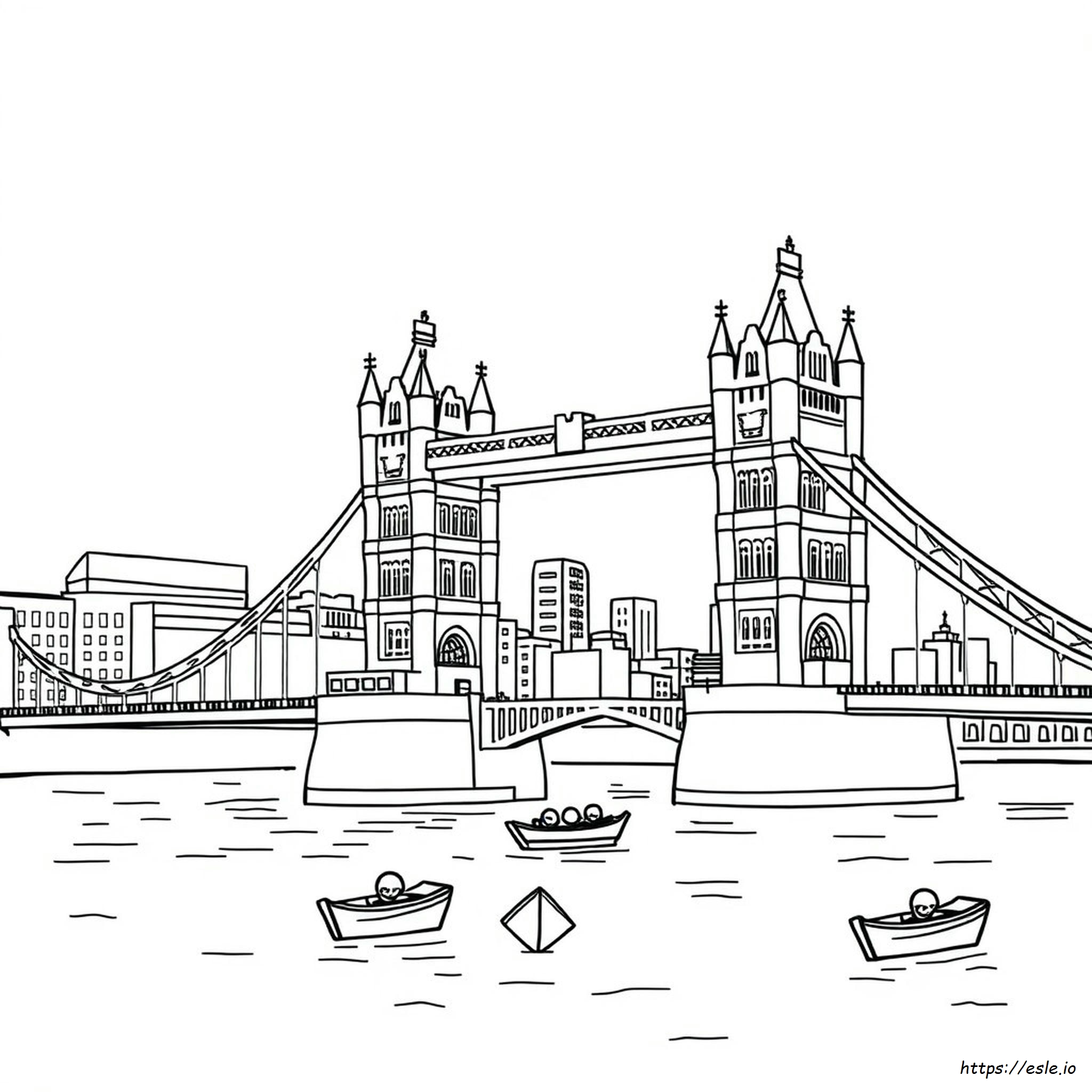 Coloriage Tower Bridge: Dessin Gratuit à Imprimer