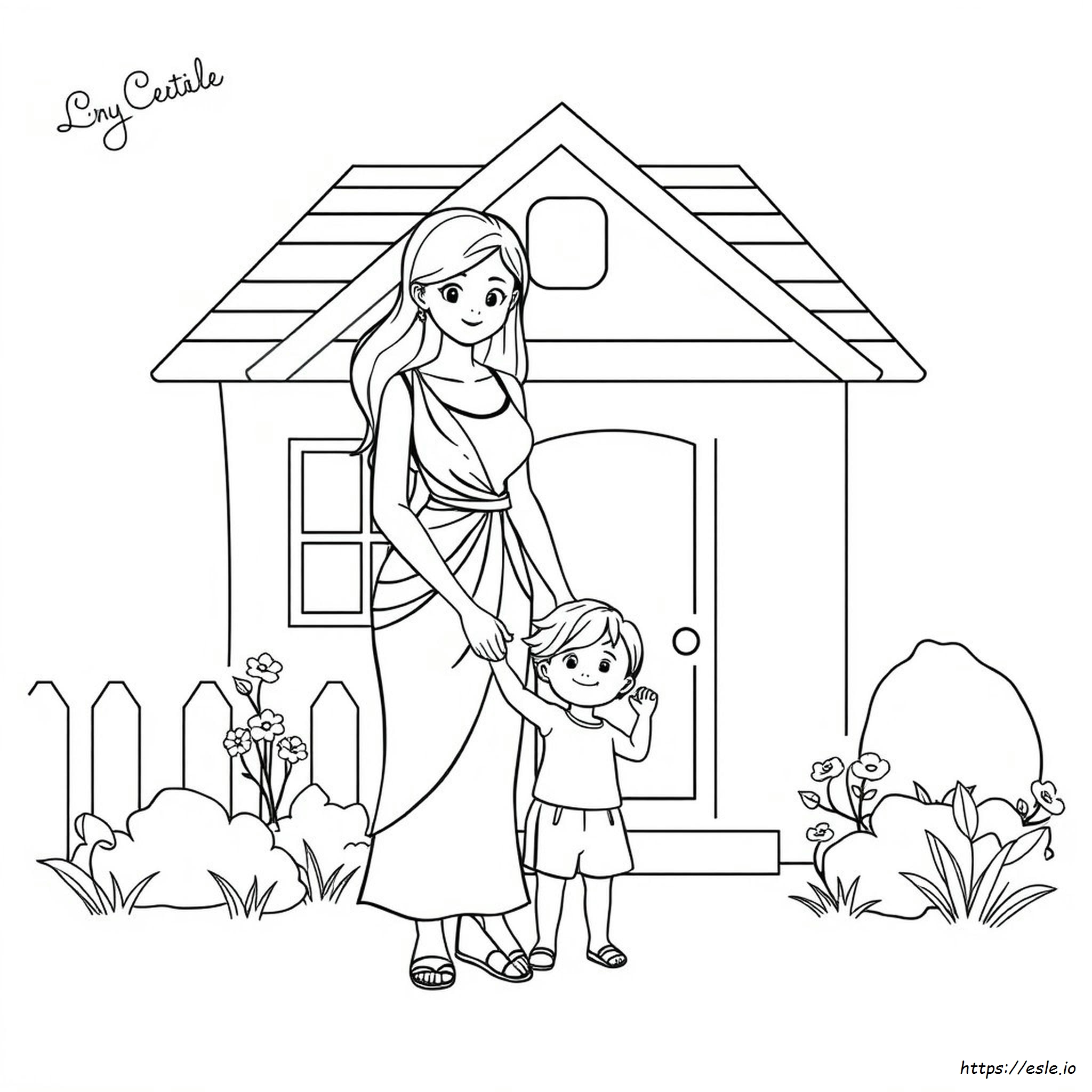 Gambar Mewarnai Seorang Ibu - Gratis Untuk Dicetak