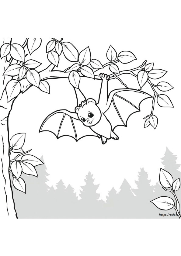 Colouring Page Of Bat