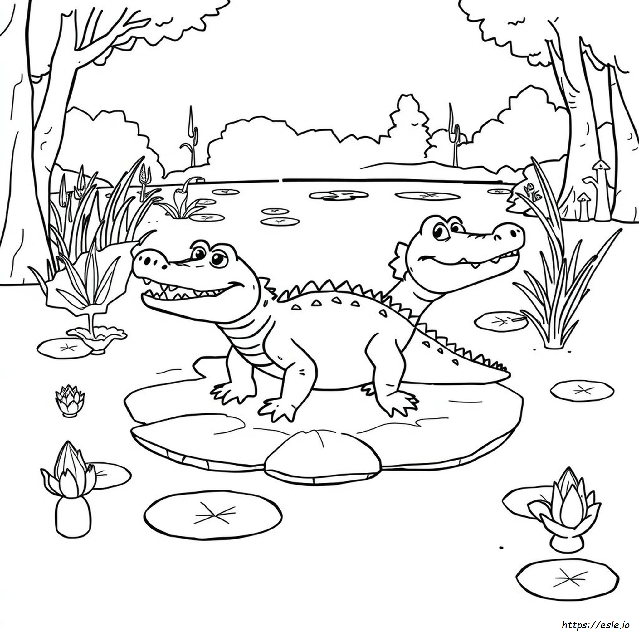 Free Printable Alligator Coloring Page for Kids