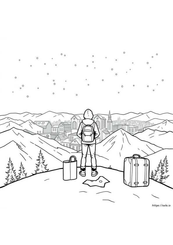 Travel Vacation Coloring Pages