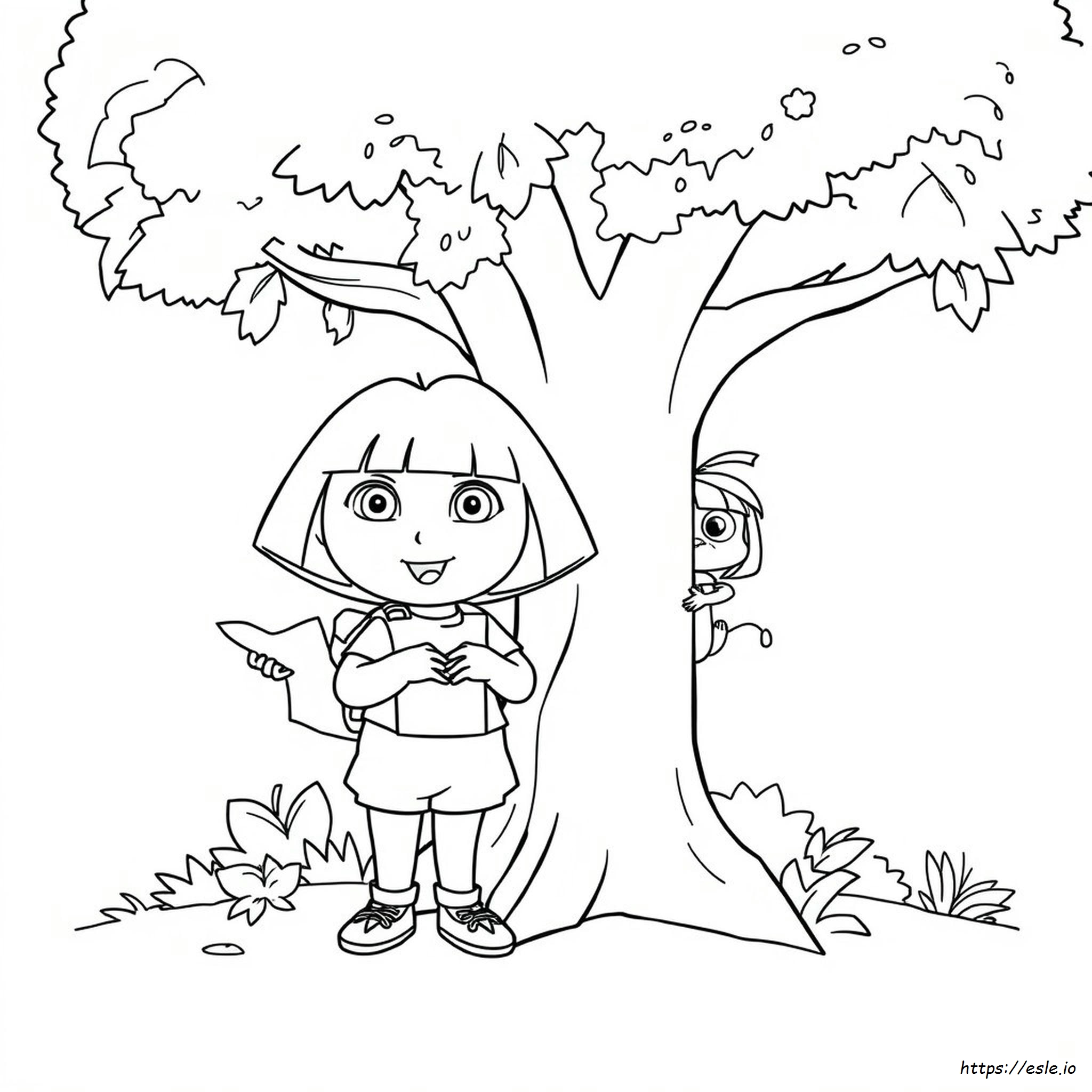 Halaman Buku Mewarnai Dora - Gambar Gratis untuk Anak