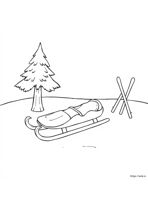 Sledge Colouring Pages