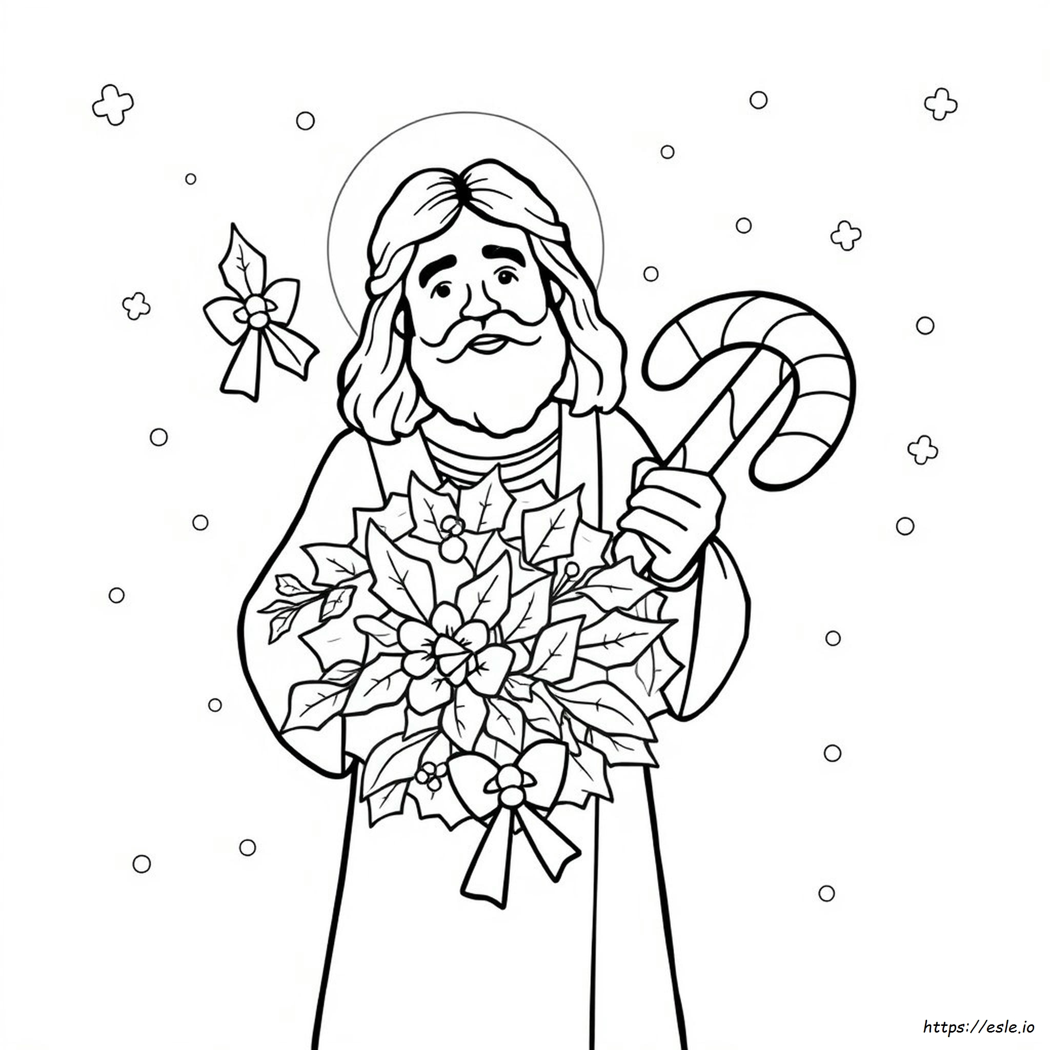 Candy Cane Coloring Page Jesus