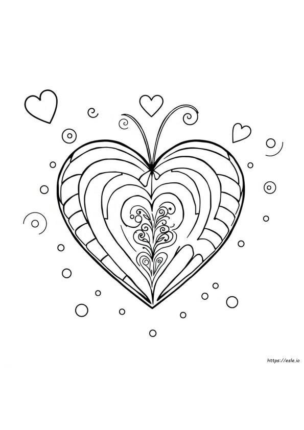 Valentine Fancy Heart Coloring Pages