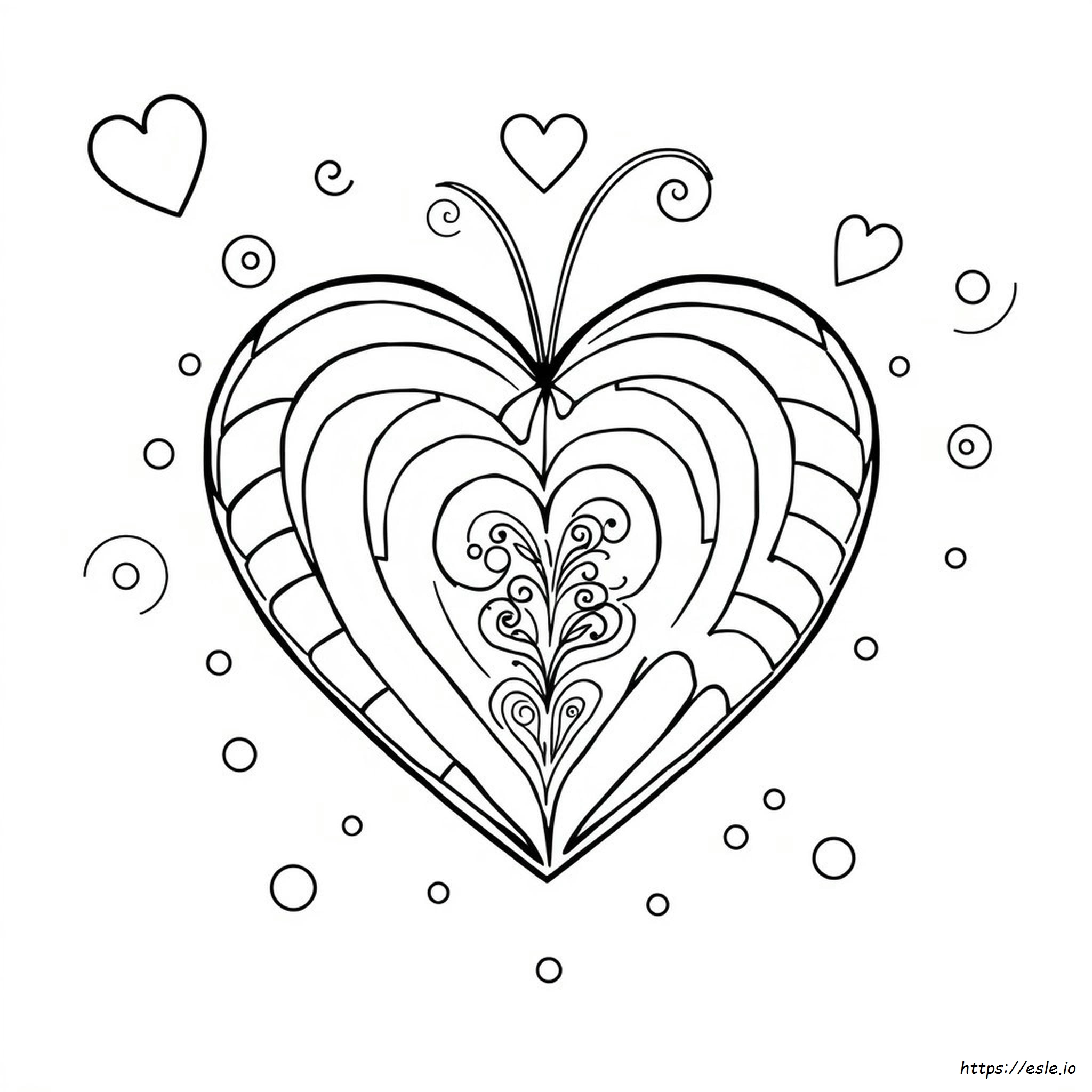 Gambar Mewarnai Hati Mewah Valentine untuk Dicetak Gratis
