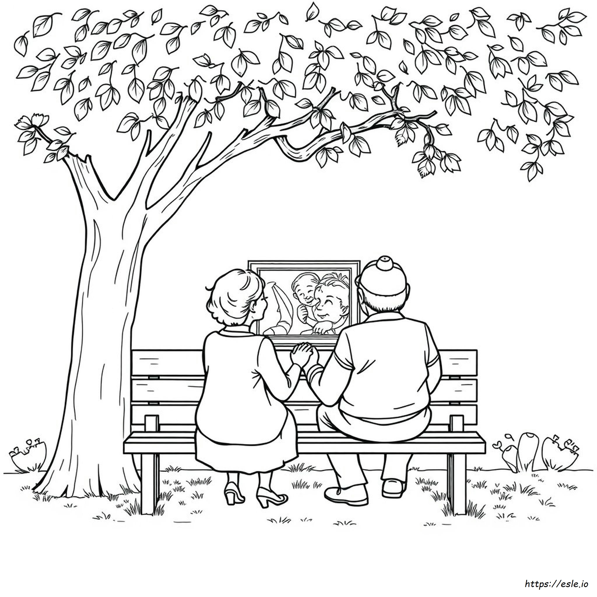 Dibujo De Abuela Y Abuelo Para Colorear PDF Gratis