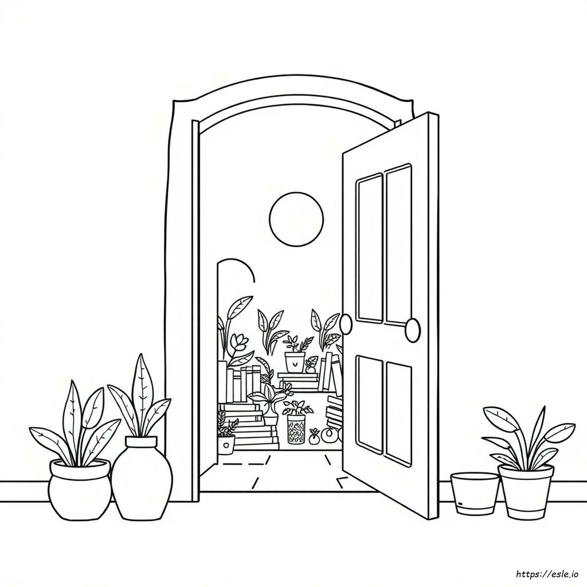 Dibujo Para Colorear De Una Puerta