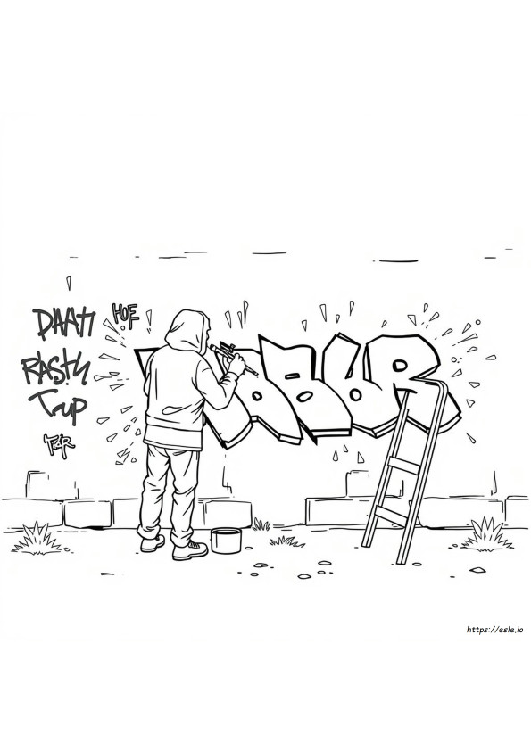 Graffiti Printable Coloring Pages