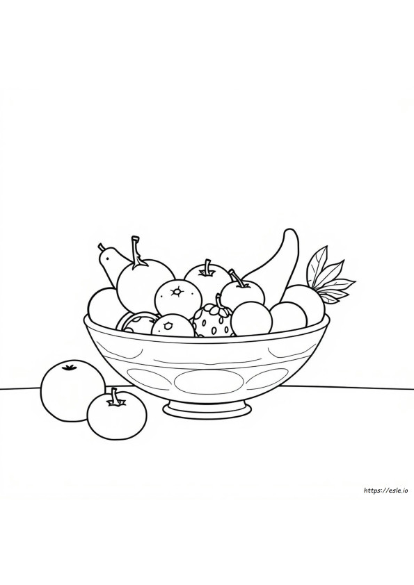 Fruit Bowl Coloring Page