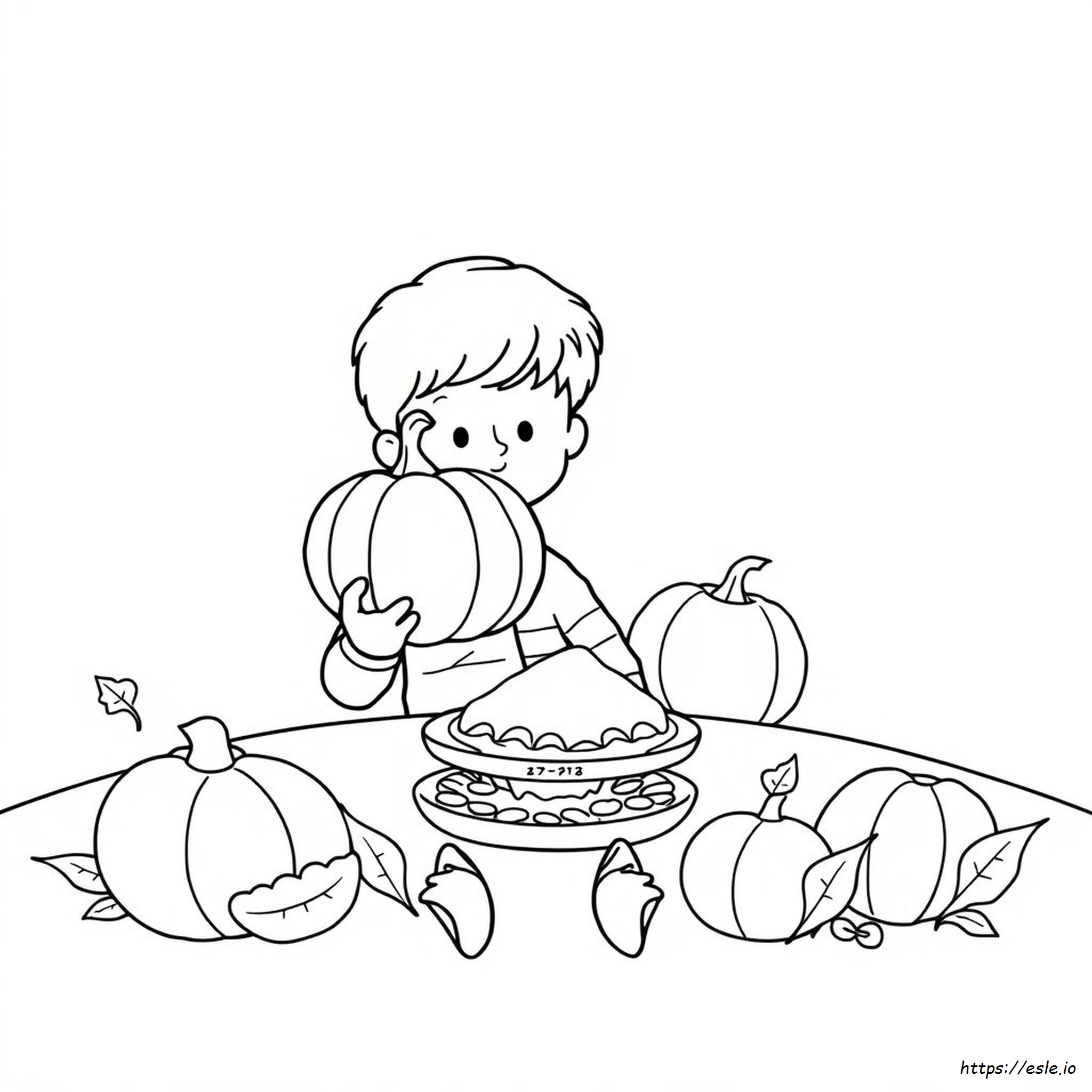 Gambar Mewarnai Thanksgiving Gratis untuk Taman Kanak-Kanak - PDF