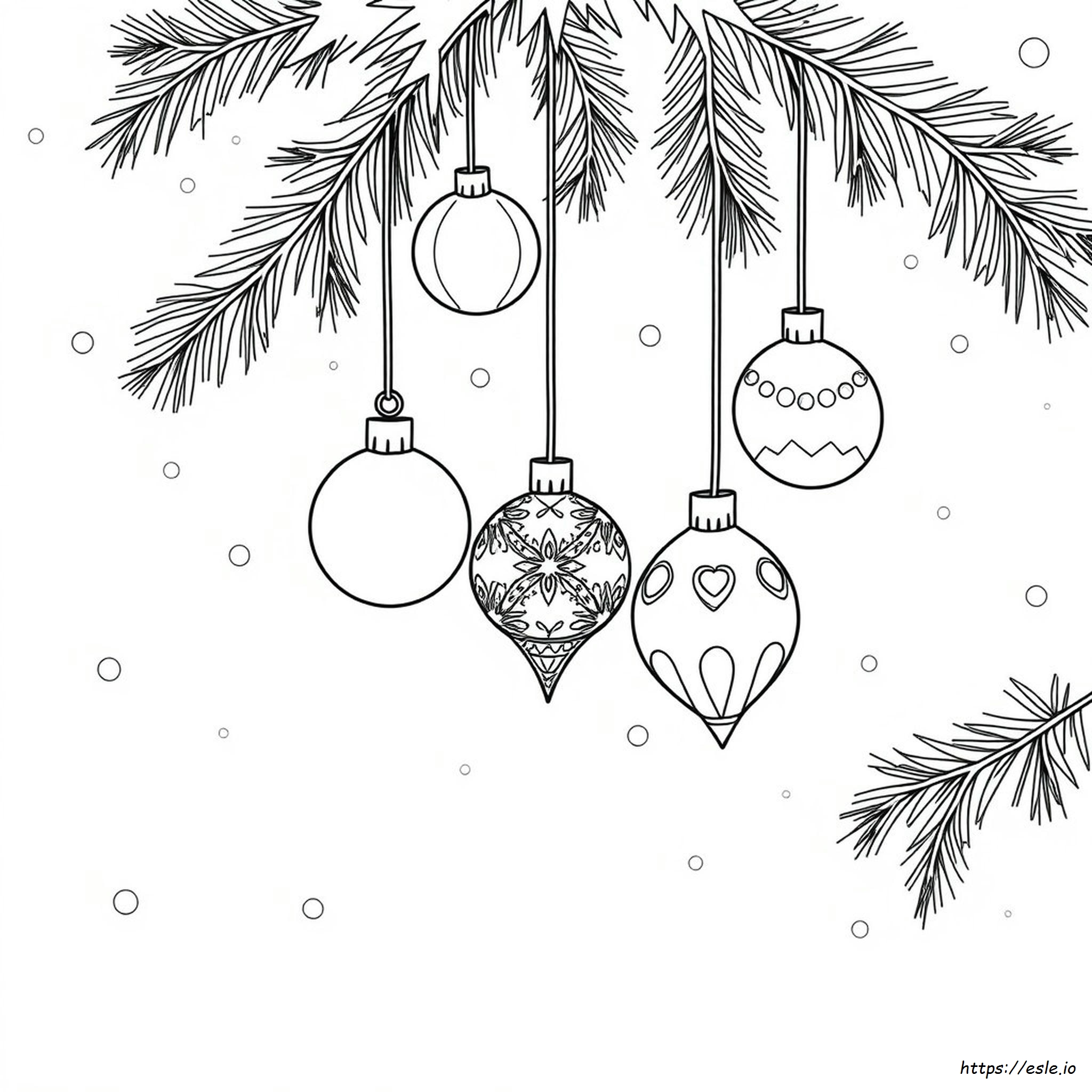Christmas Ornaments Coloring Page - Free Printable