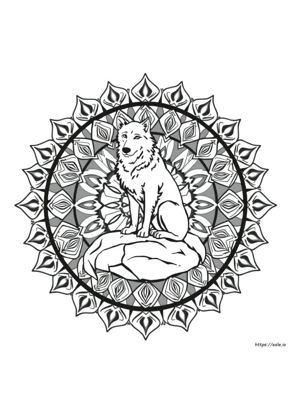 Printable Wolf Mandala Coloring Pages