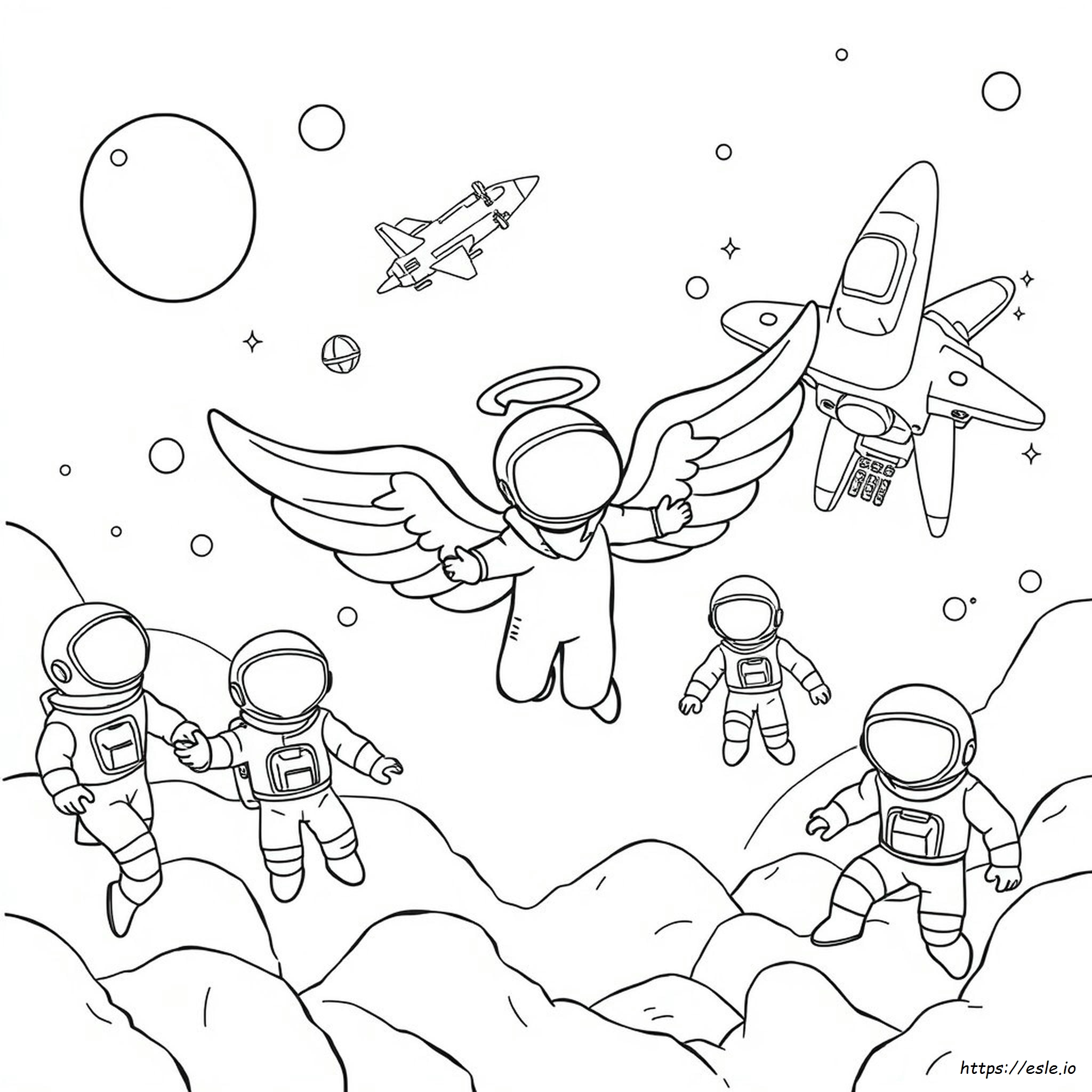 Among Us Angel Coloring Pages