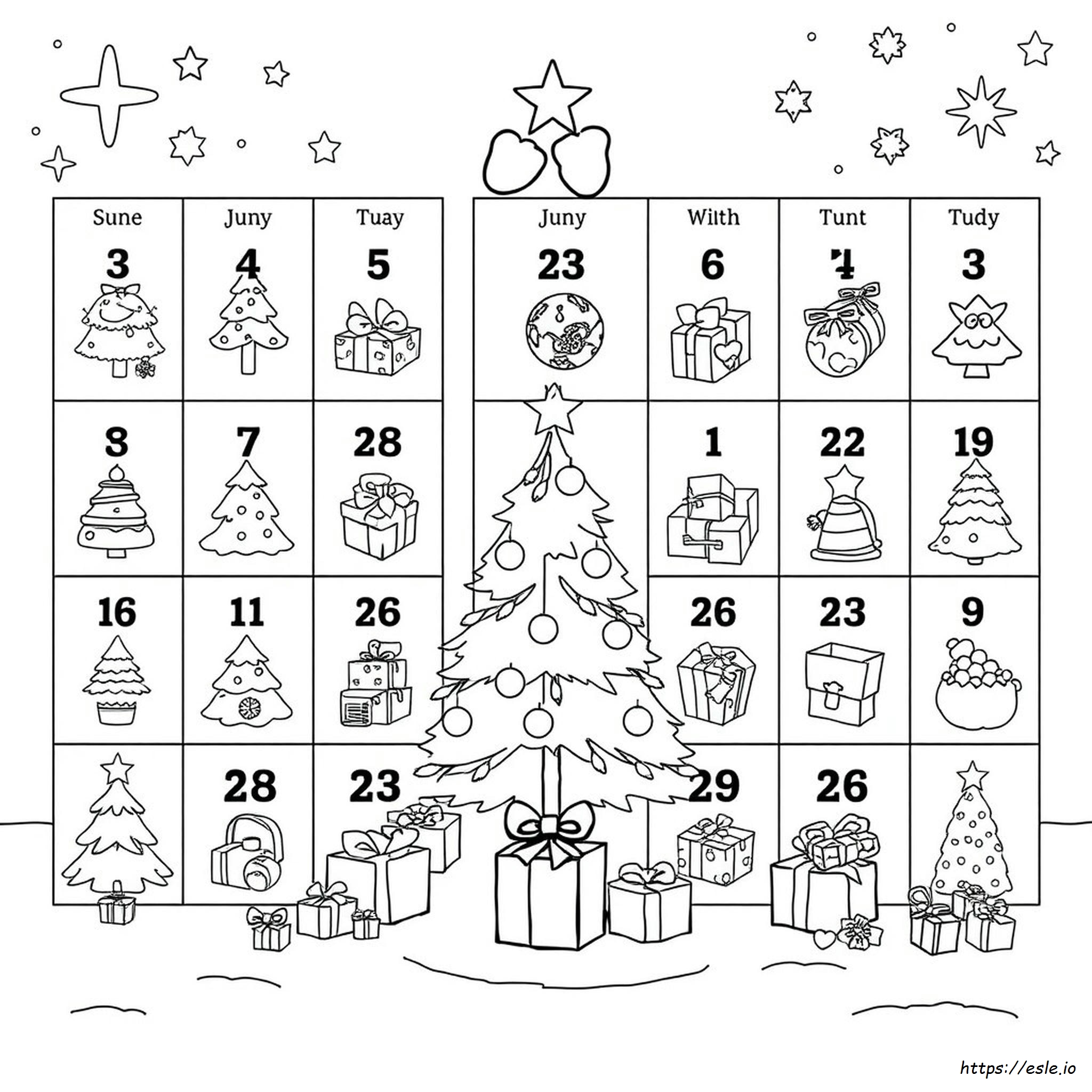 Free Advent Calendar Coloring Pages