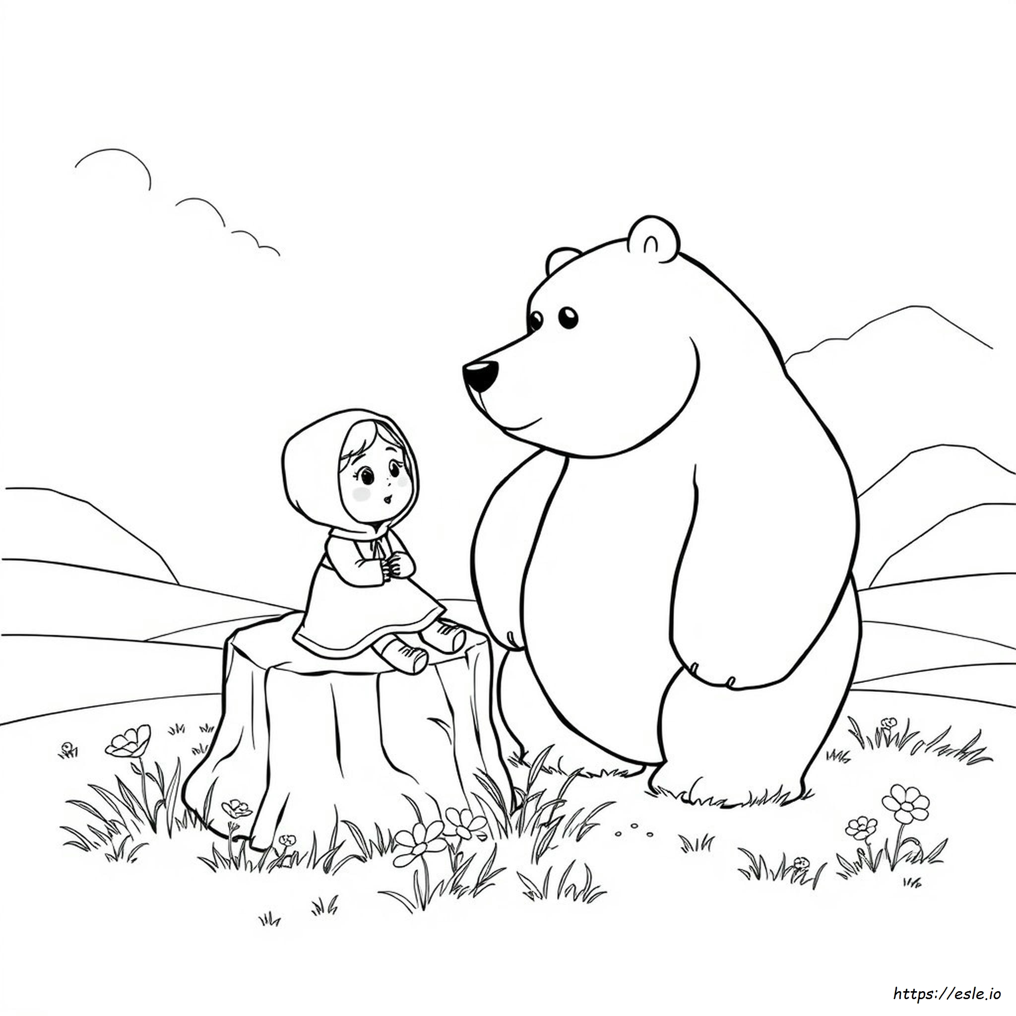 Masha And The Bear Coloring Sheets