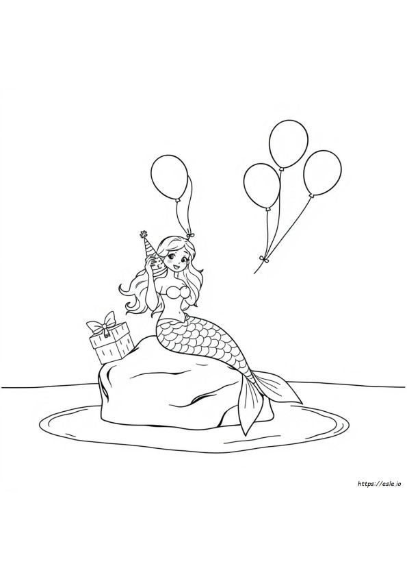 Meerjungfrau Geburtstag Ausmalbilder