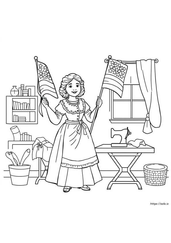 Betsy Ross Coloring Page