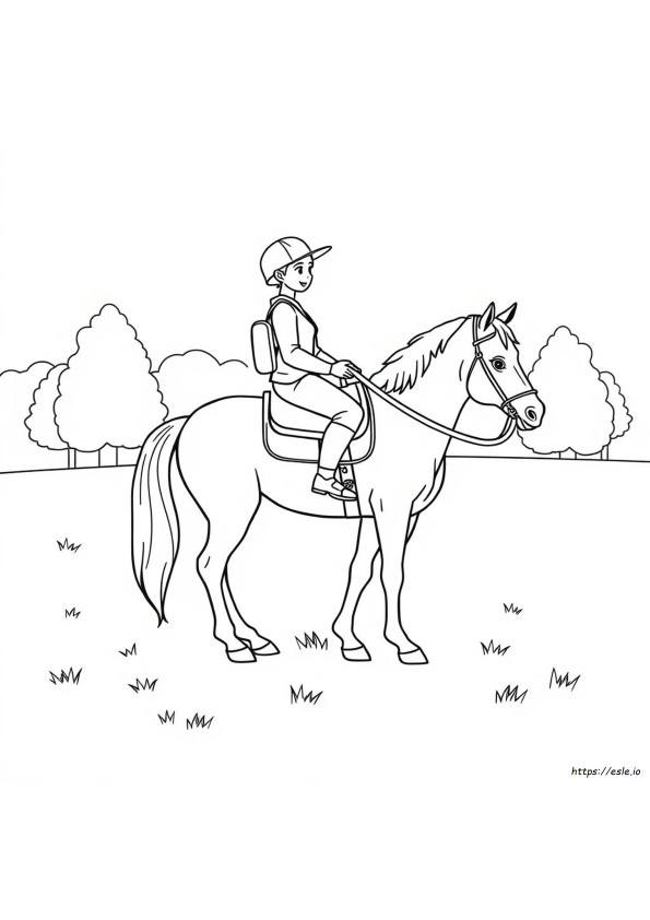 Horse With Saddle Coloring Page