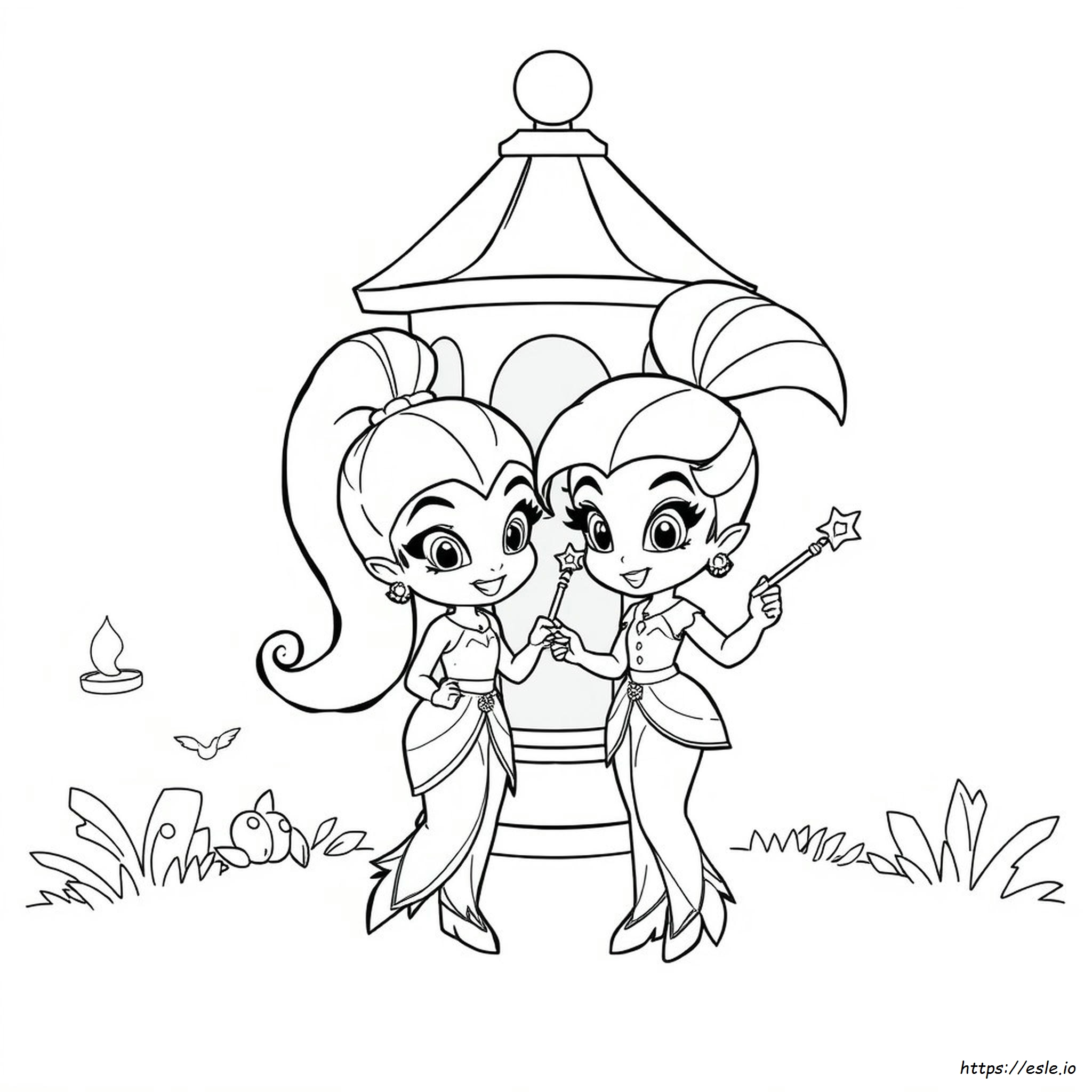 Shimmer and Shine Coloring Page - Free Printable PDF