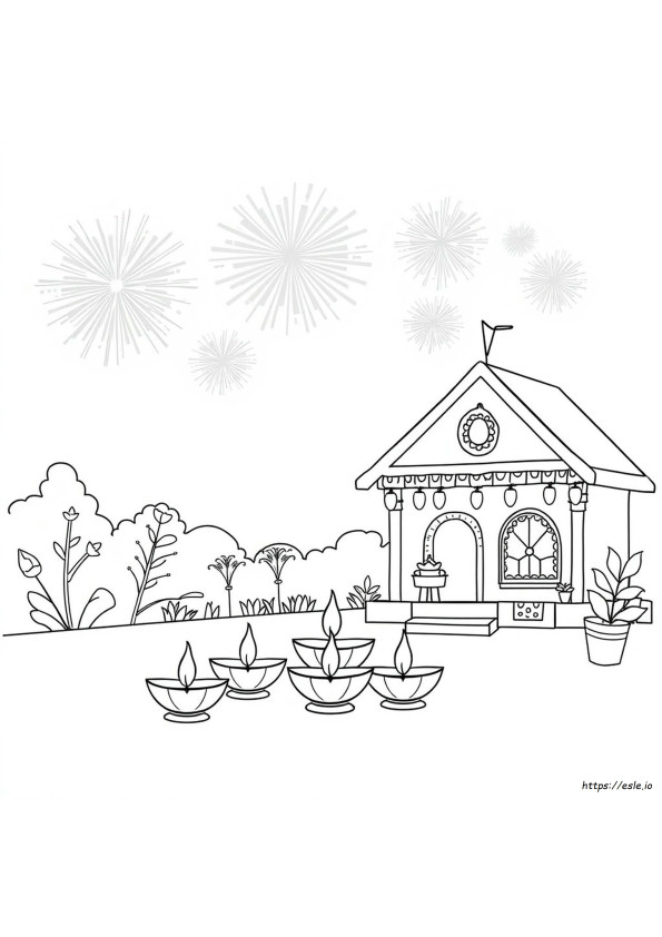 Diwali Colouring Page