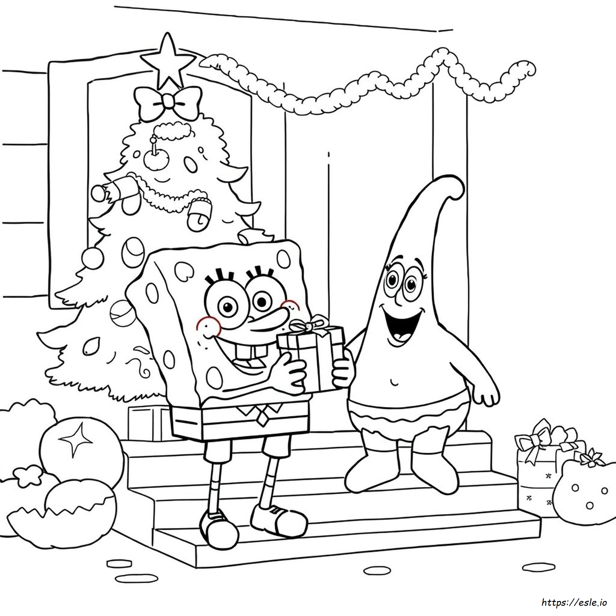 Spongebob Squarepants Christmas Coloring Pages