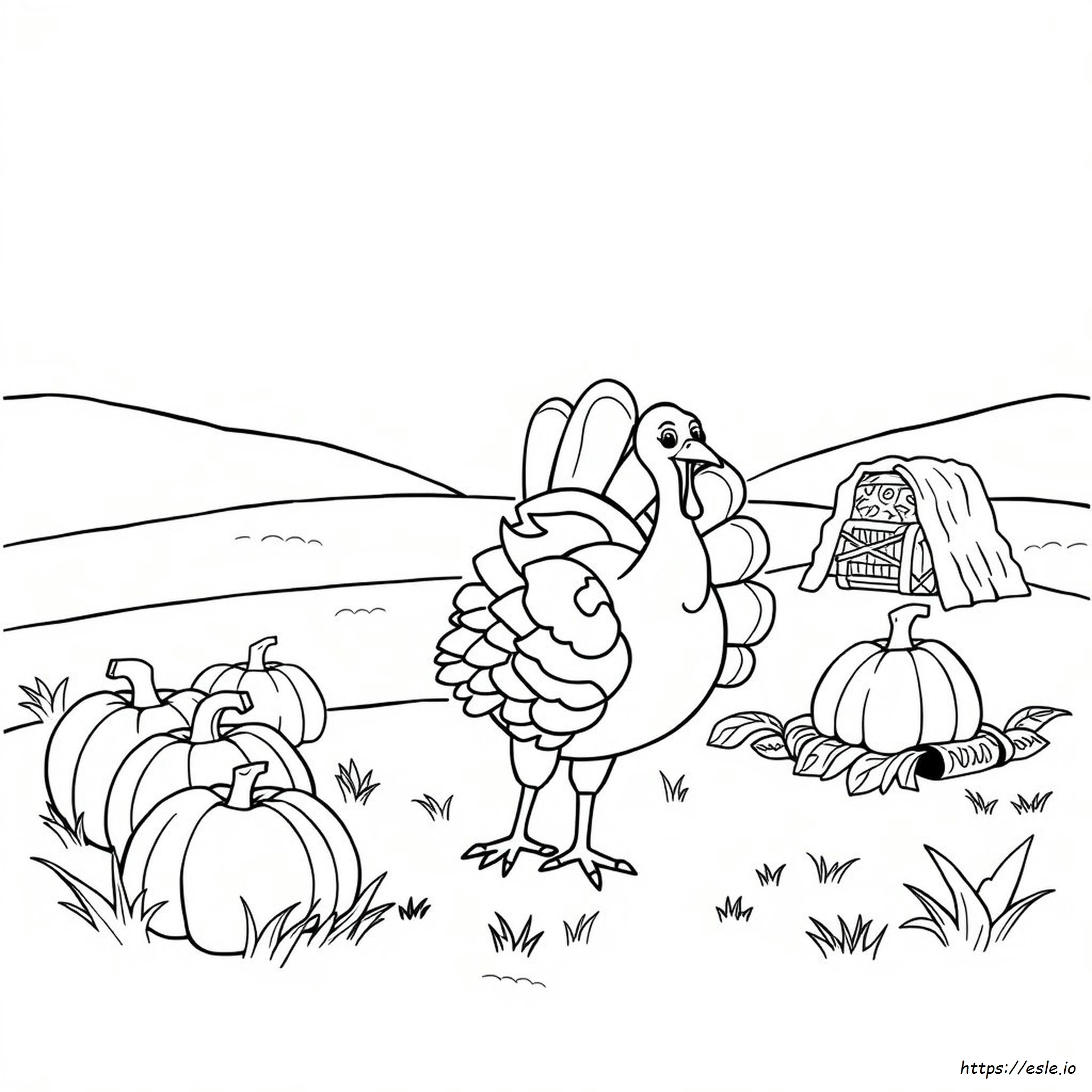 Turkey Coloring By Number - Free Printable Pages