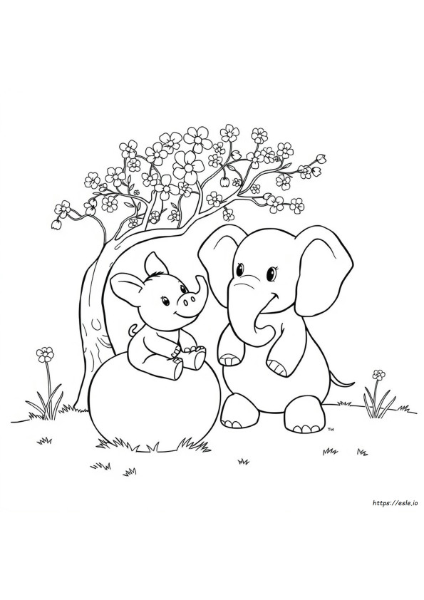 Elephant E Piggie Da Colorare Gratis