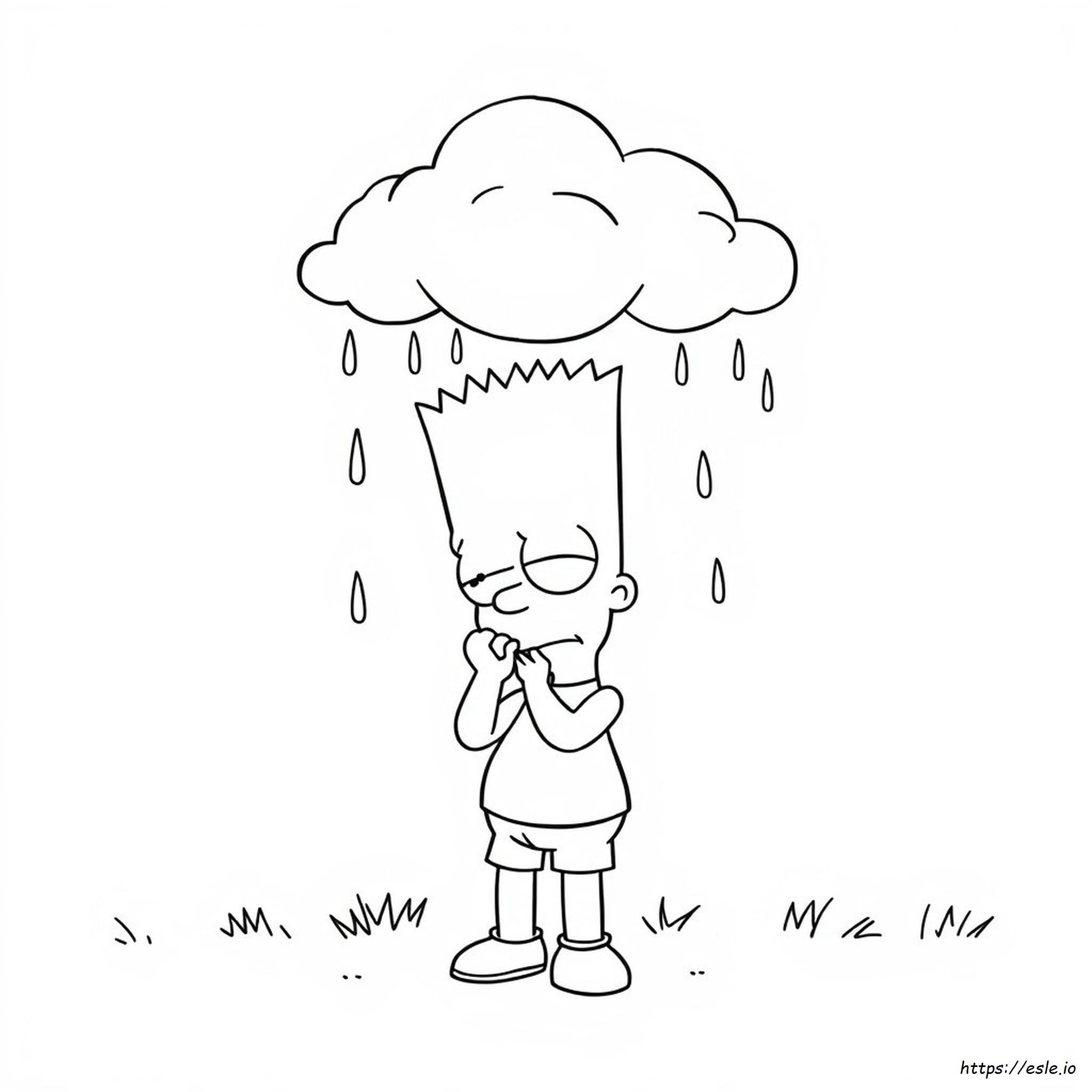 Bart Simpson Triste E Con Il Cuore A Pezzi Da Colorare