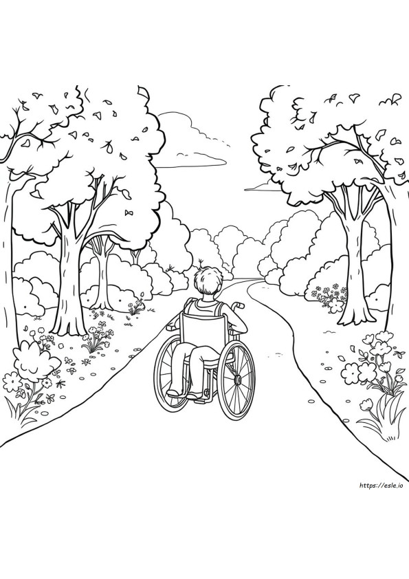 Wheelchair Coloring Pages
