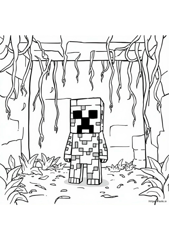 Creeper Para Colorear Imprimible