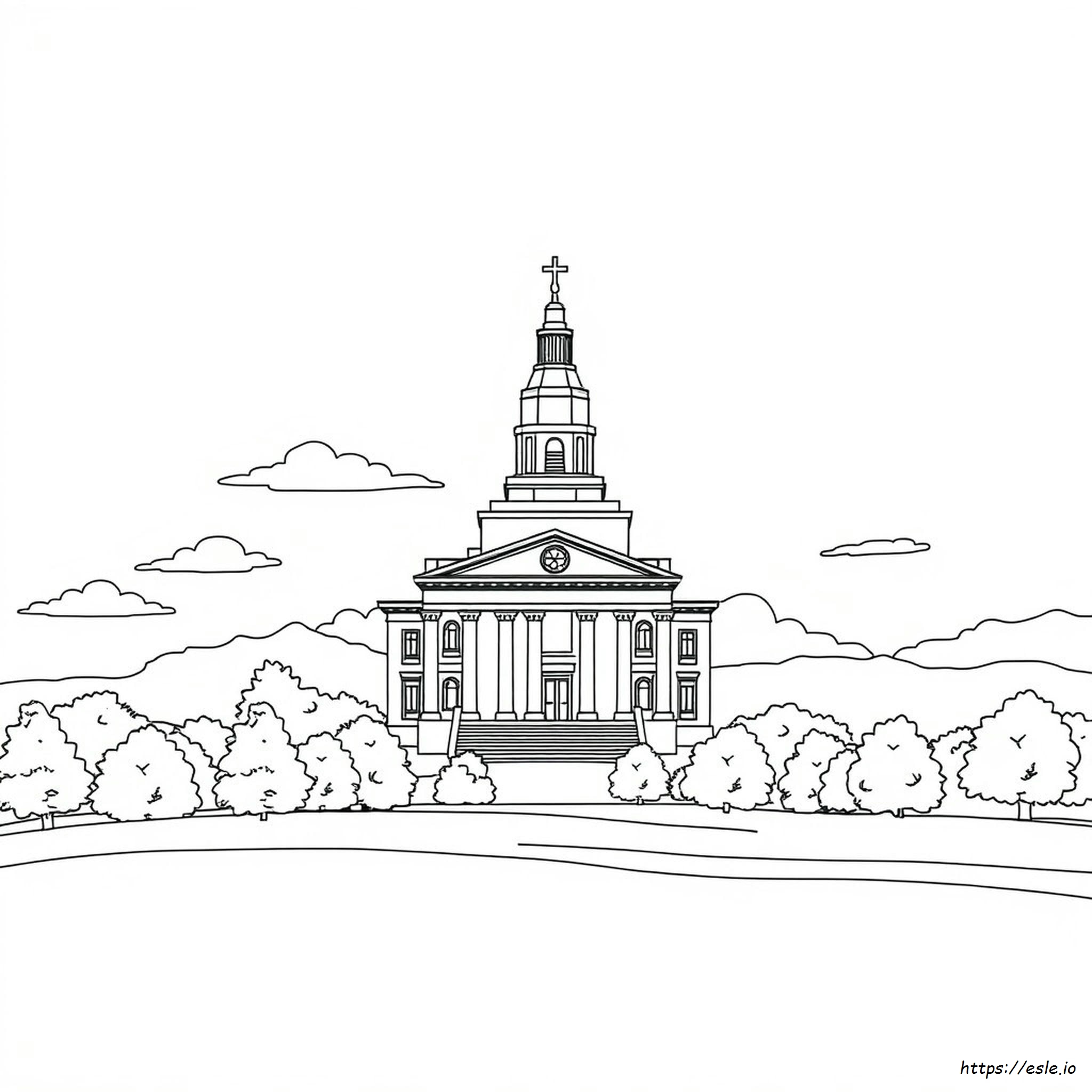 Nauvoo Temple Coloring Page - Free Printable PDF