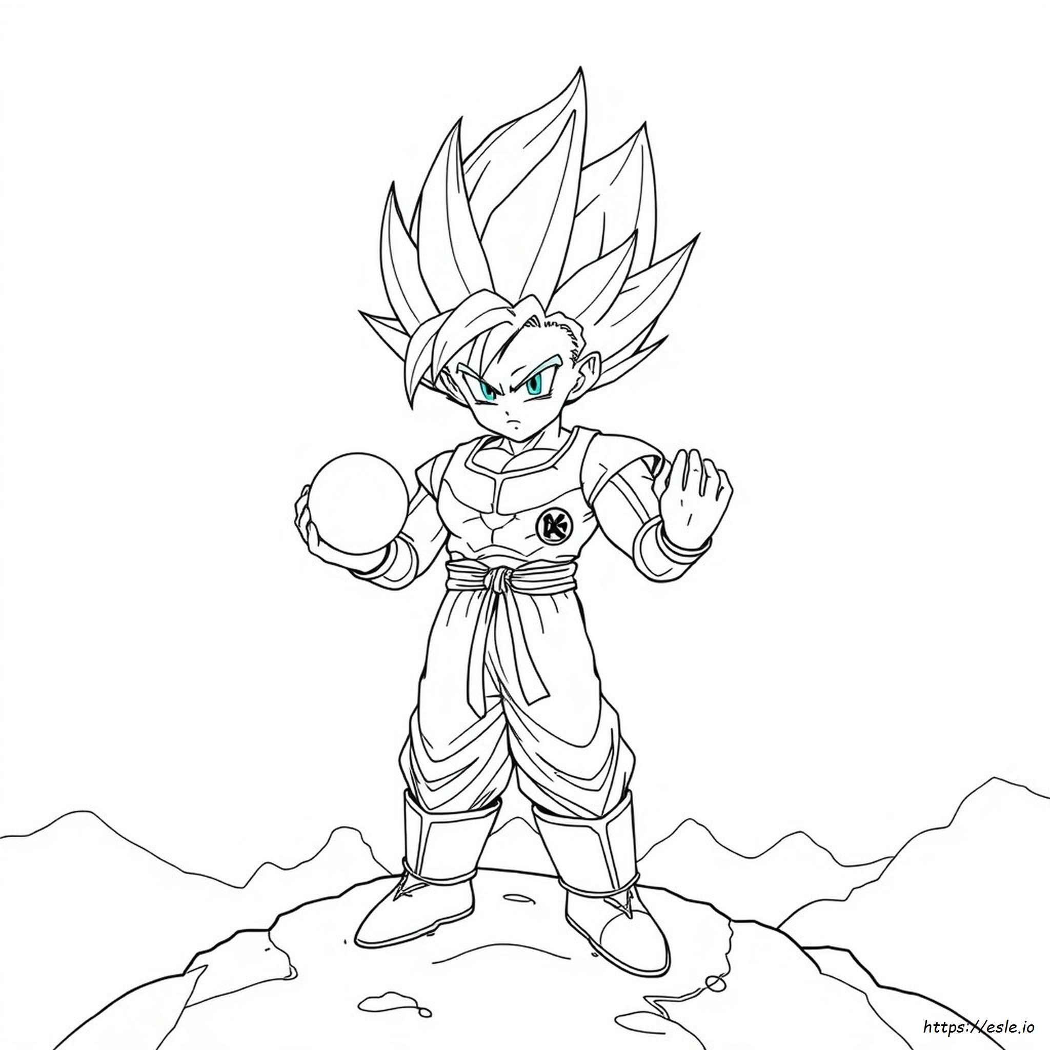 青ベジータ 塗り絵 無料ダウンロード