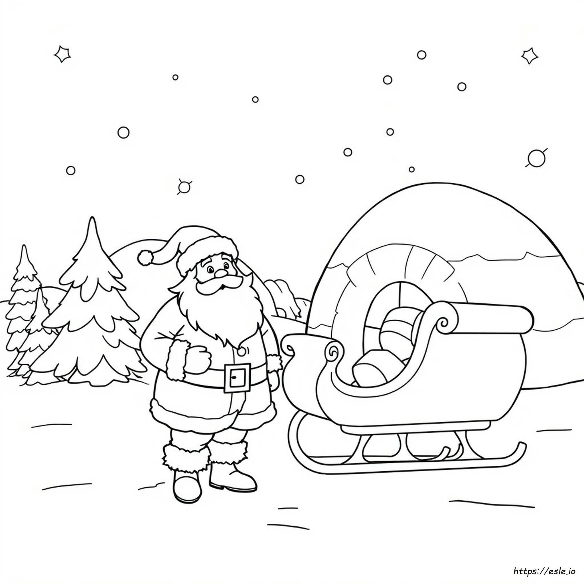 North Pole Coloring Page - Free Printable Winter Snow